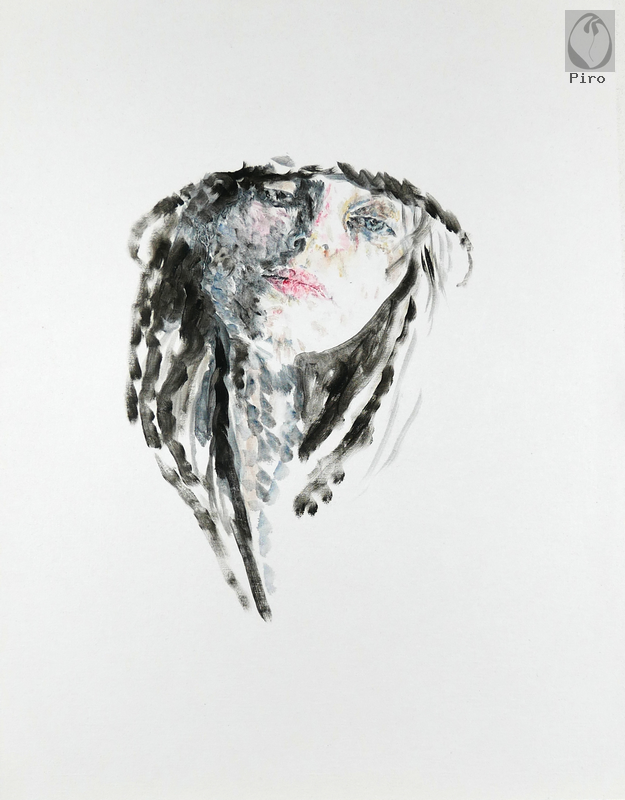 oil on paper - olio su carta di Piro